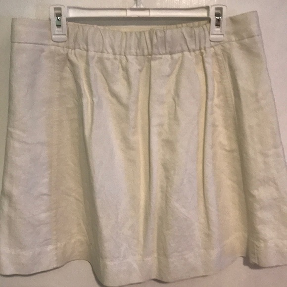 J Crew White linen, lined Aline skirt - Picture 4 of 6